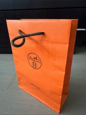 Hermes Shopping Tote Gift Bag Empty 11” x 8” x 3.25” Small Orange